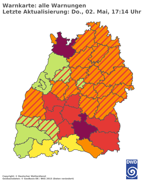 Aktuelle Wetterwarnungen für  Heilbronn