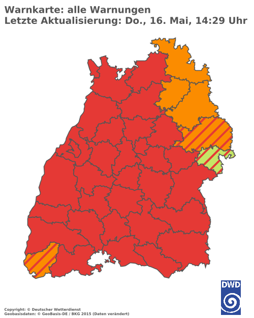 Aktuelle Wetterwarnungen für  Heilbronn