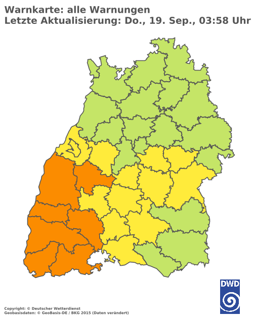 Aktuelle Wetterwarnungen für  Heilbronn