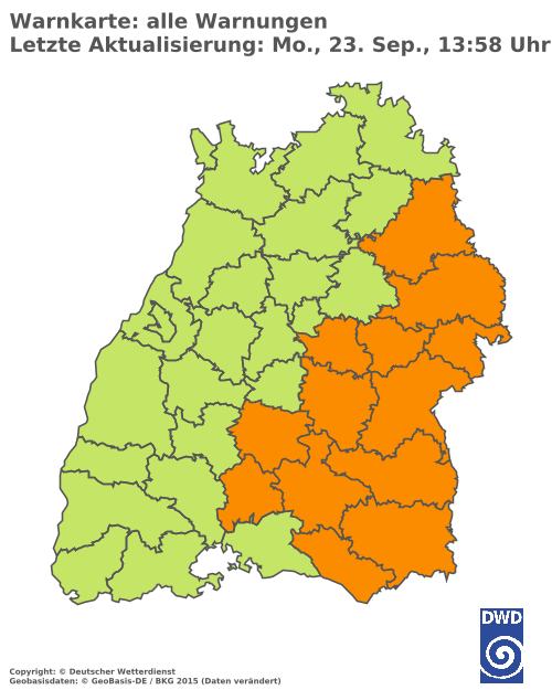 Aktuelle Wetterwarnungen für  Heilbronn